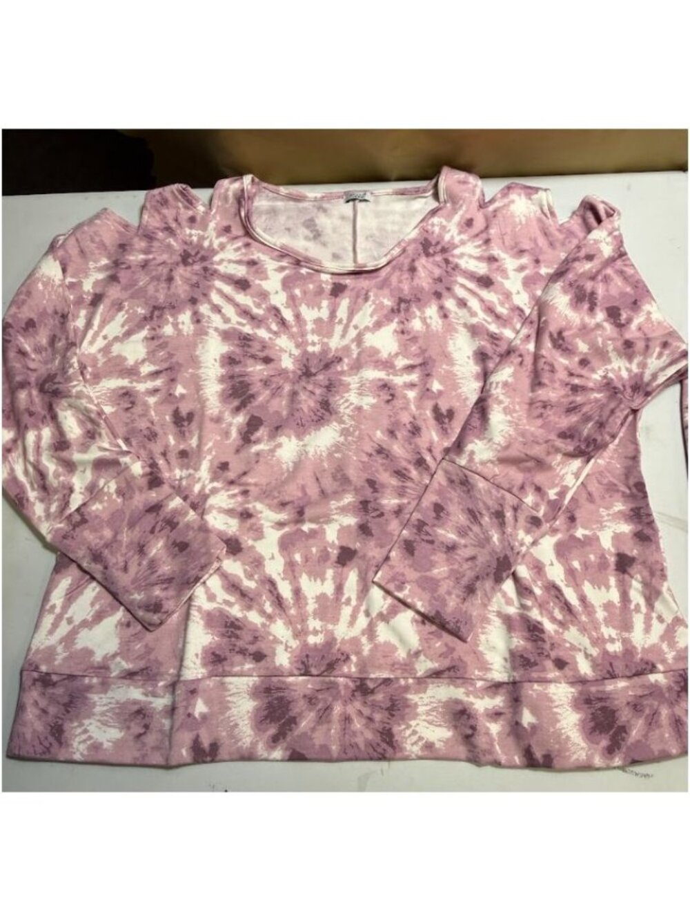 Studio 1886 Cold Shoulder Tie-Dye Pink & White Lounge Set Size Large - Picture 6 of 9